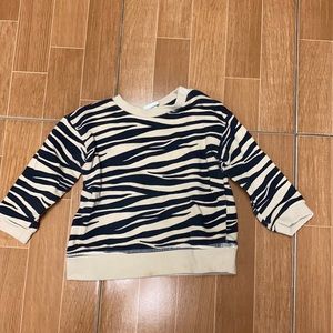 H&M zebra print toddler sweatshirt. Size 6-9m